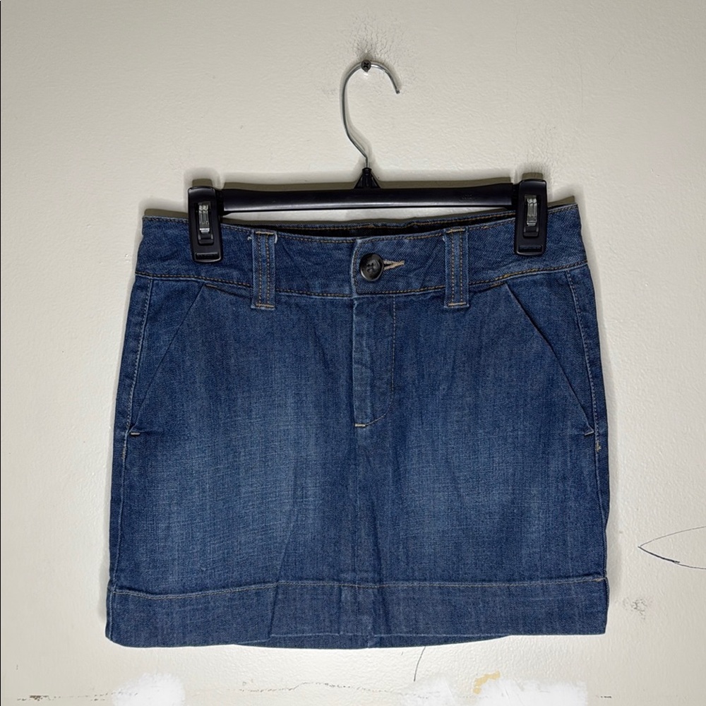 Gap Jeans Cotton Blend Medium Wash Denim Mini Skirt Size 2